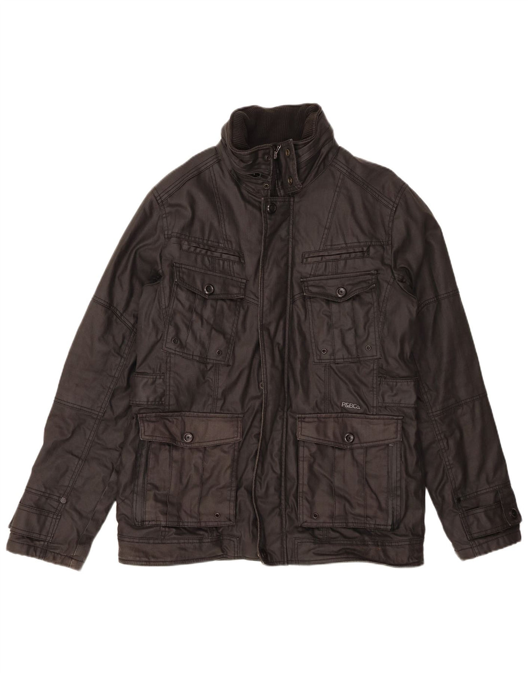 Jaqueta utilitária masculina PULL & BEAR UK 42 XL preta