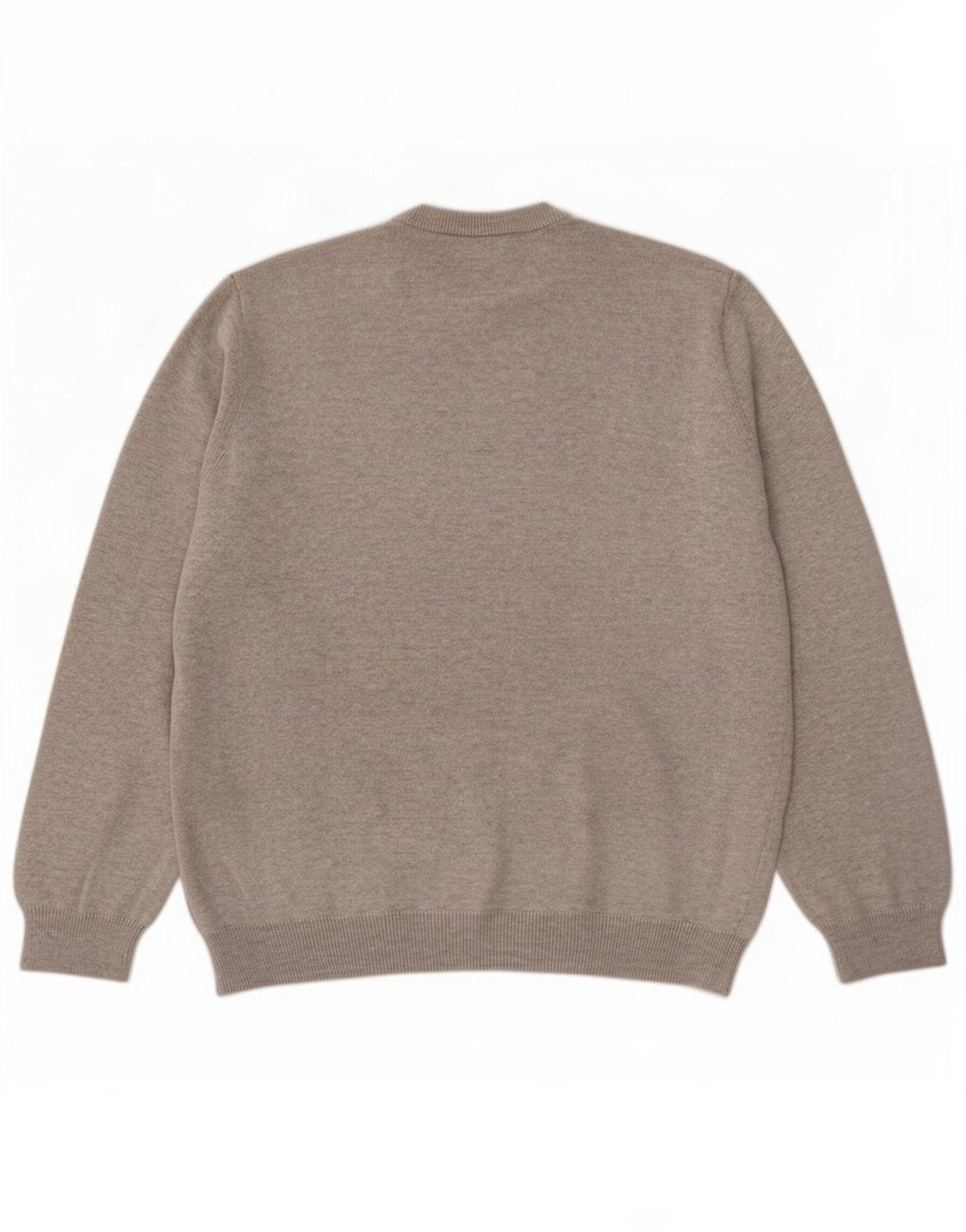 Suéter masculino Marks & Spencer com decote em V grande algodão manchado cinza