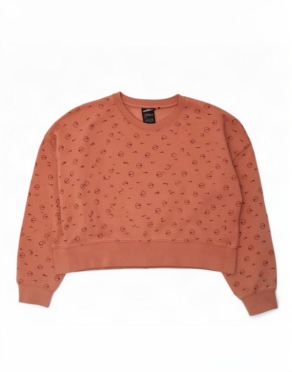 Moletom feminino Nike Crop Graphic Loose Fit Jumper UK 16 Grande Rosa