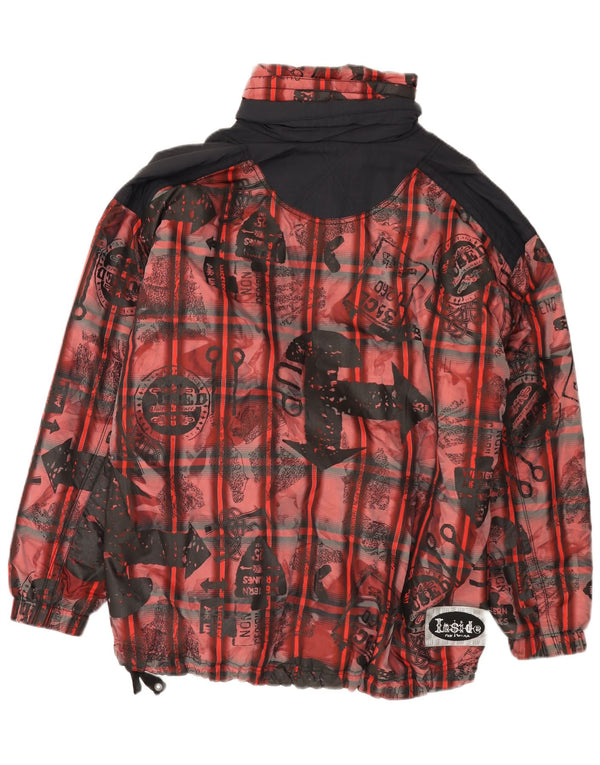 Jaqueta Anorak masculina vintage de ajuste solto Reino Unido 38 poliéster vermelho médio Colourblock
