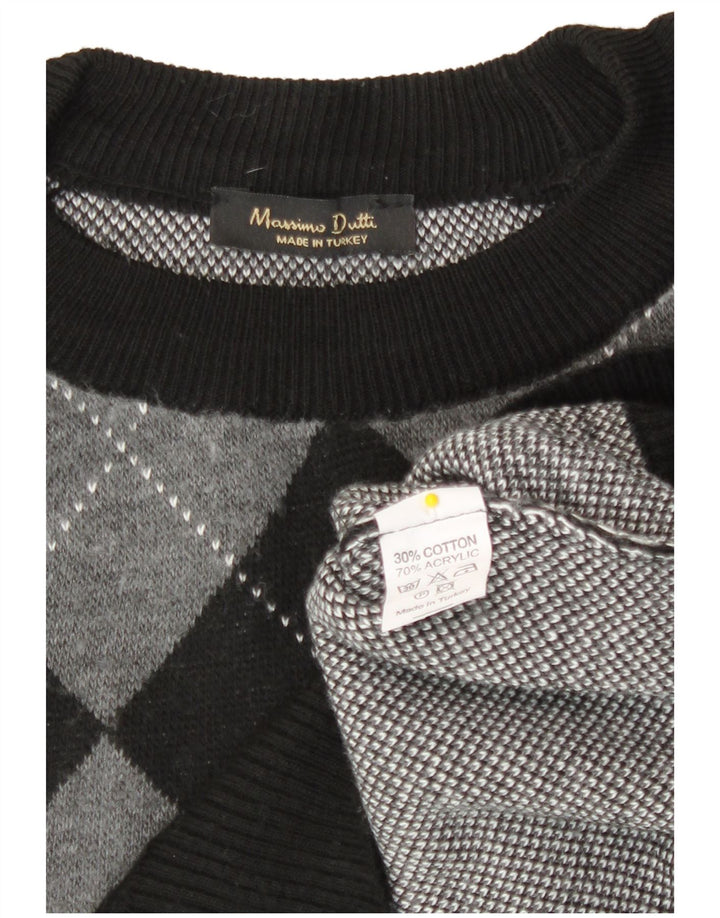 Suéter feminino Massimo Dutti com gola redonda e gola redonda, preto pequeno