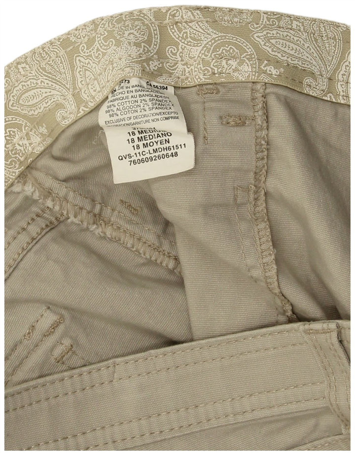Shorts cargo feminino de cintura alta LEE US 18 2XL W38 algodão bege