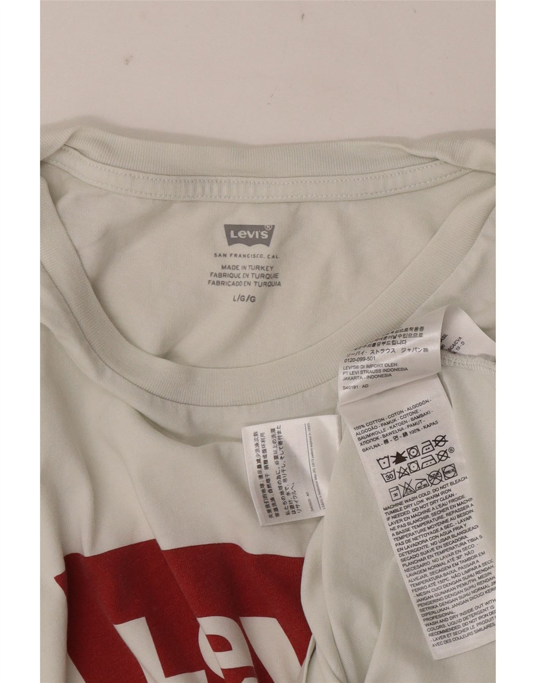 Camiseta gráfica masculina Levi's Top grande de algodão branco