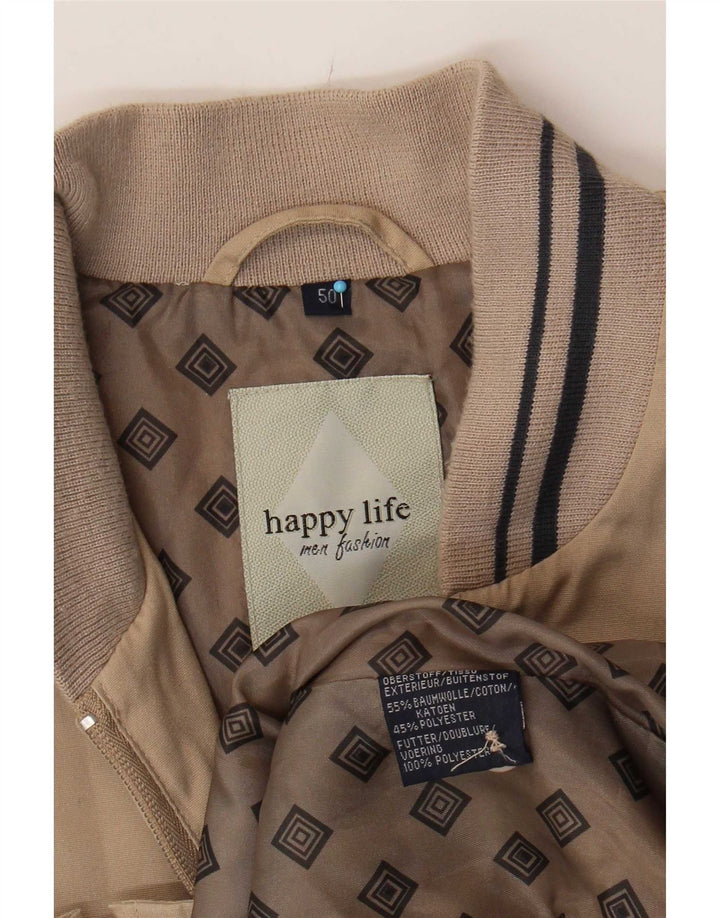 Jaqueta bomber masculina Happy Life IT 50 algodão bege grande