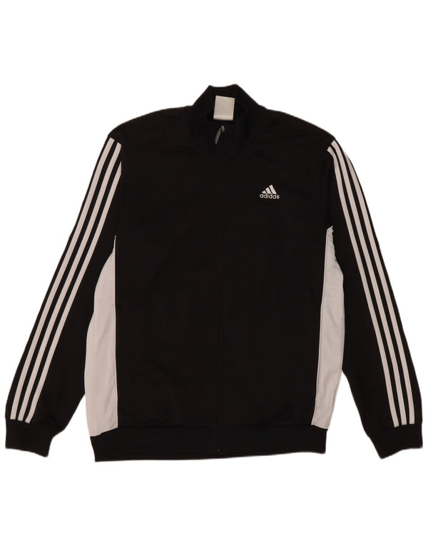 Adidas Mens Treino Top Jaqueta Médio Preto Colorblock Poliéster