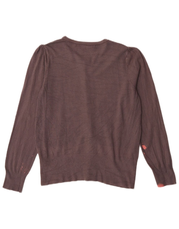 Suéter cardigã feminino Marks & Spencer Reino Unido 12 Viscose cinza médio