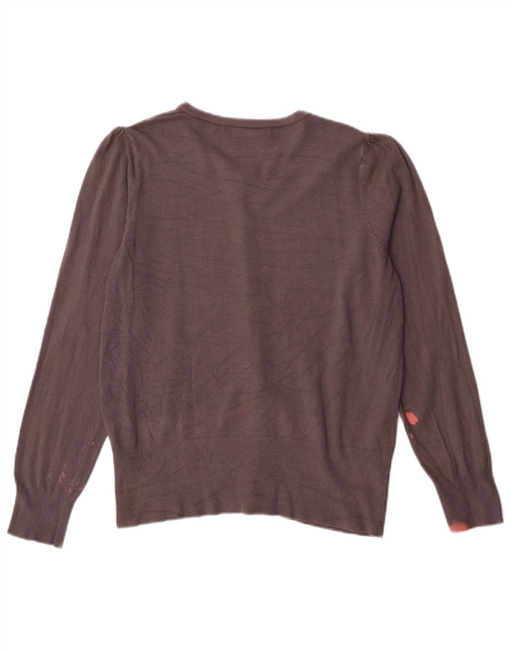 Suéter cardigã feminino Marks & Spencer Reino Unido 12 Viscose cinza médio