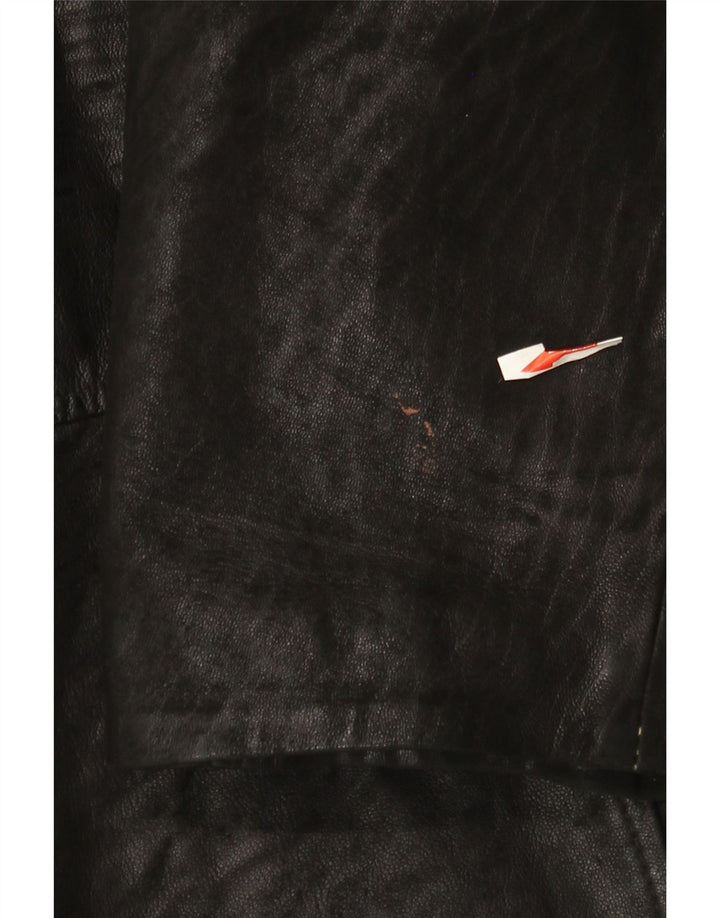 Casaco de couro masculino Carlo Santini Reino Unido 44 2XL couro preto