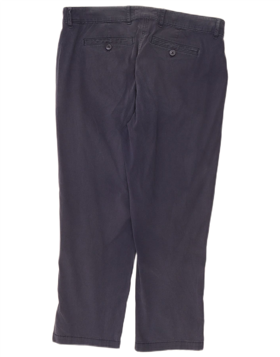 Calças cortadas femininas Marks & Spencer UK 12 médio W32 L24 azul marinho