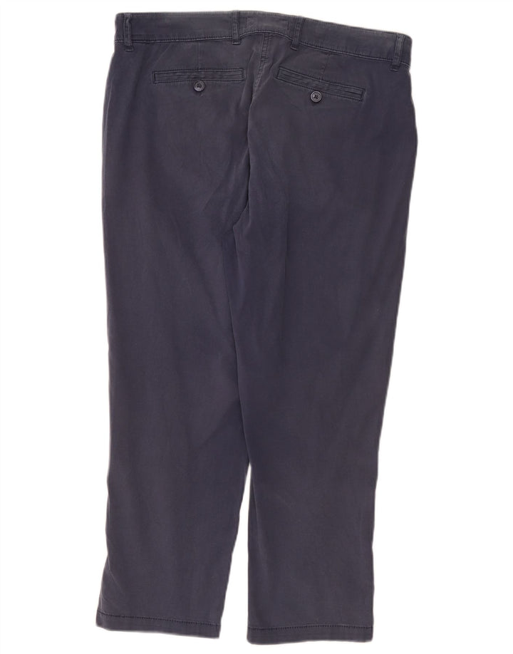 Calças cortadas femininas Marks & Spencer UK 12 médio W32 L24 azul marinho
