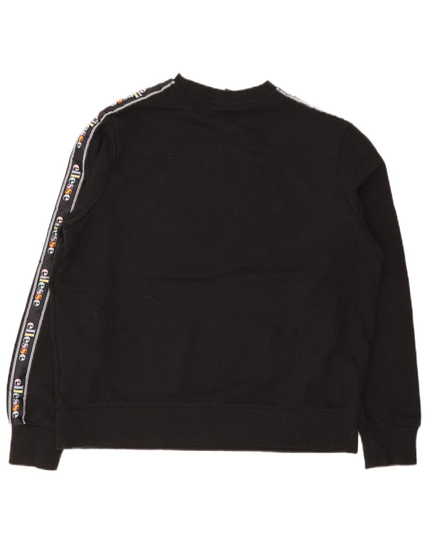 Ellesse moletom feminino grande com estampa gráfica UK 10 pequeno algodão preto