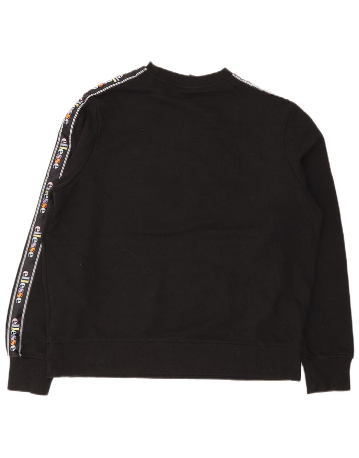 Ellesse moletom feminino grande com estampa gráfica UK 10 pequeno algodão preto