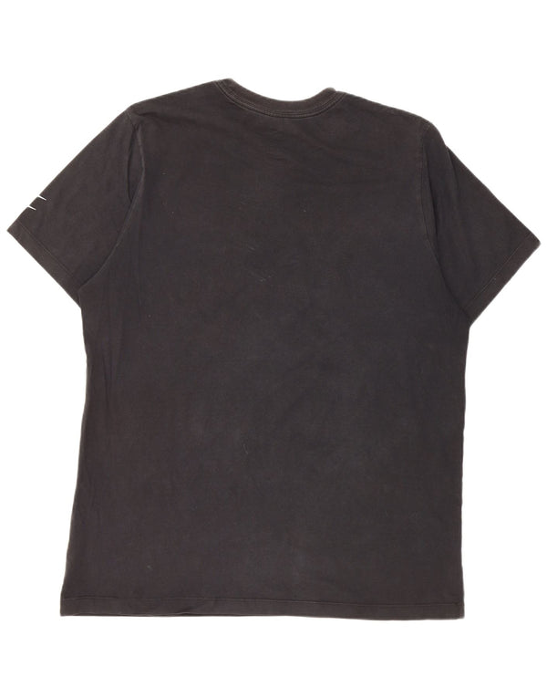 Camiseta Nike masculina Swoosh com estampa gráfica grande de algodão preto