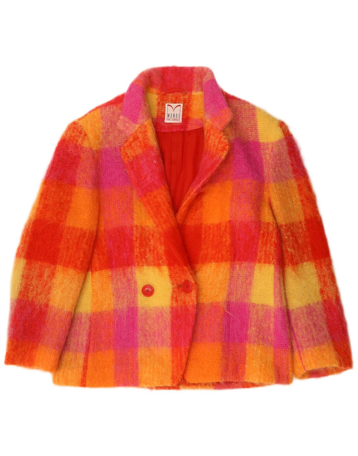 Jaqueta blazer feminina Mondi manga 3/4 EU 42 grande xadrez multicolorida