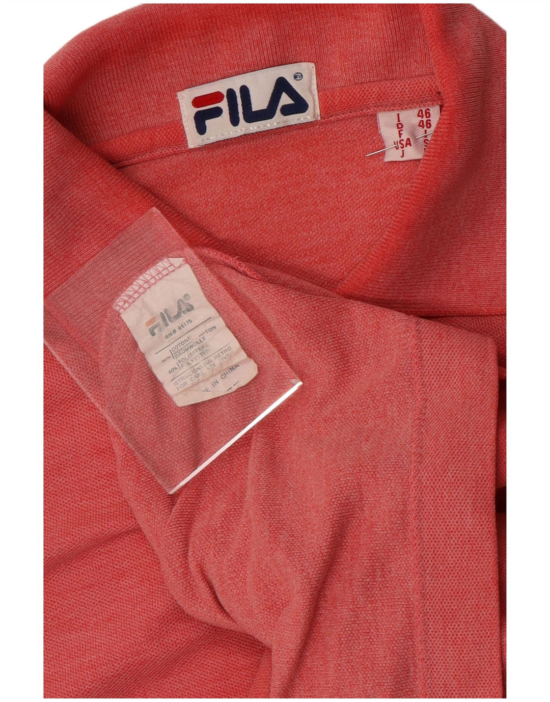 Camisa polo masculina Fila IT 46 pequena algodão vermelho