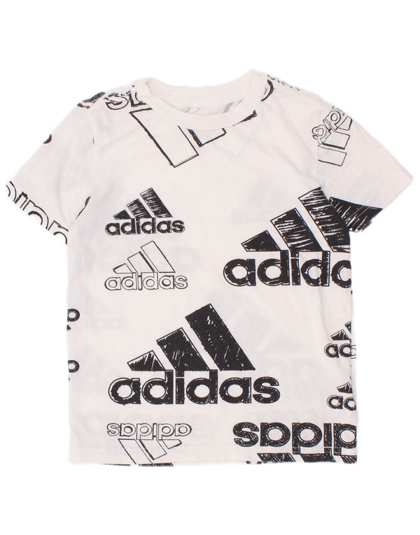 Camiseta Adidas Boys Regular Fit Graphic Top 5-6 Anos Algodão Branco