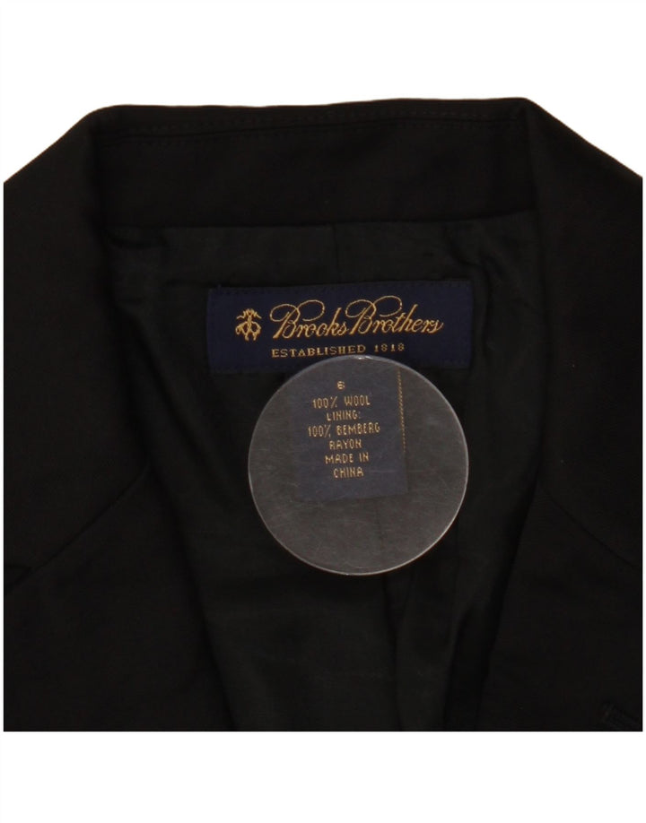 BROOKS BROTHERS Jaqueta blazer feminina de 2 botões EUA 6 lã preta média