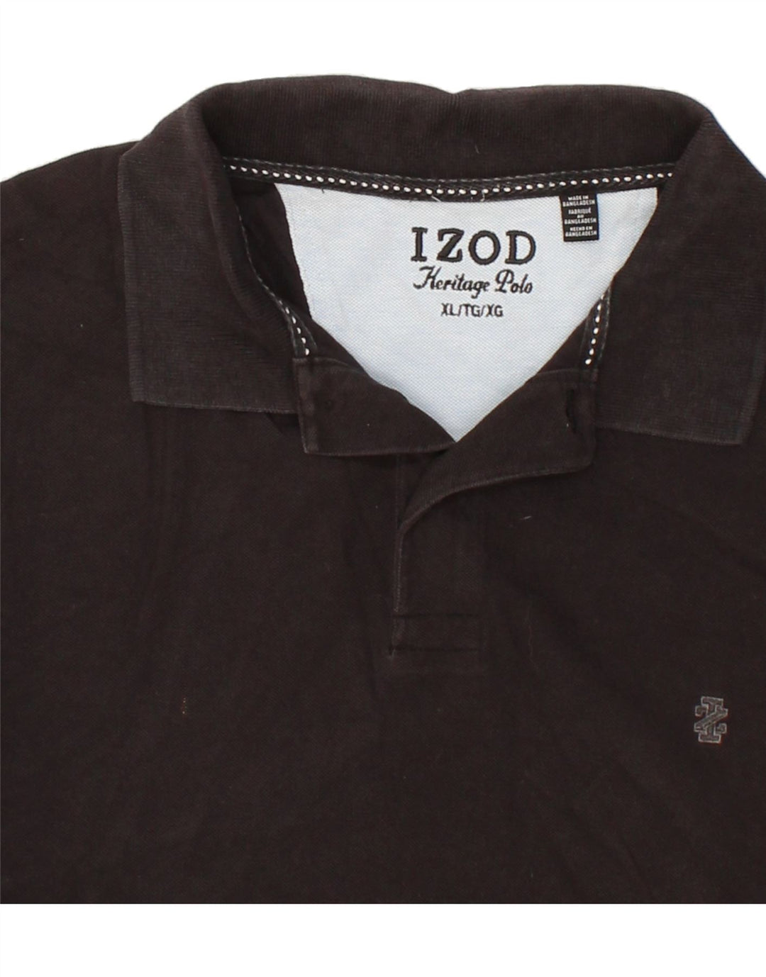 IZOD Mens Heritage Polo Shirt XL Black Cotton Vintage Izod and Second-Hand Izod from Messina Hembry 