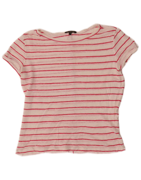 Camiseta feminina Massimo Dutti UK 6 XS listrada branca