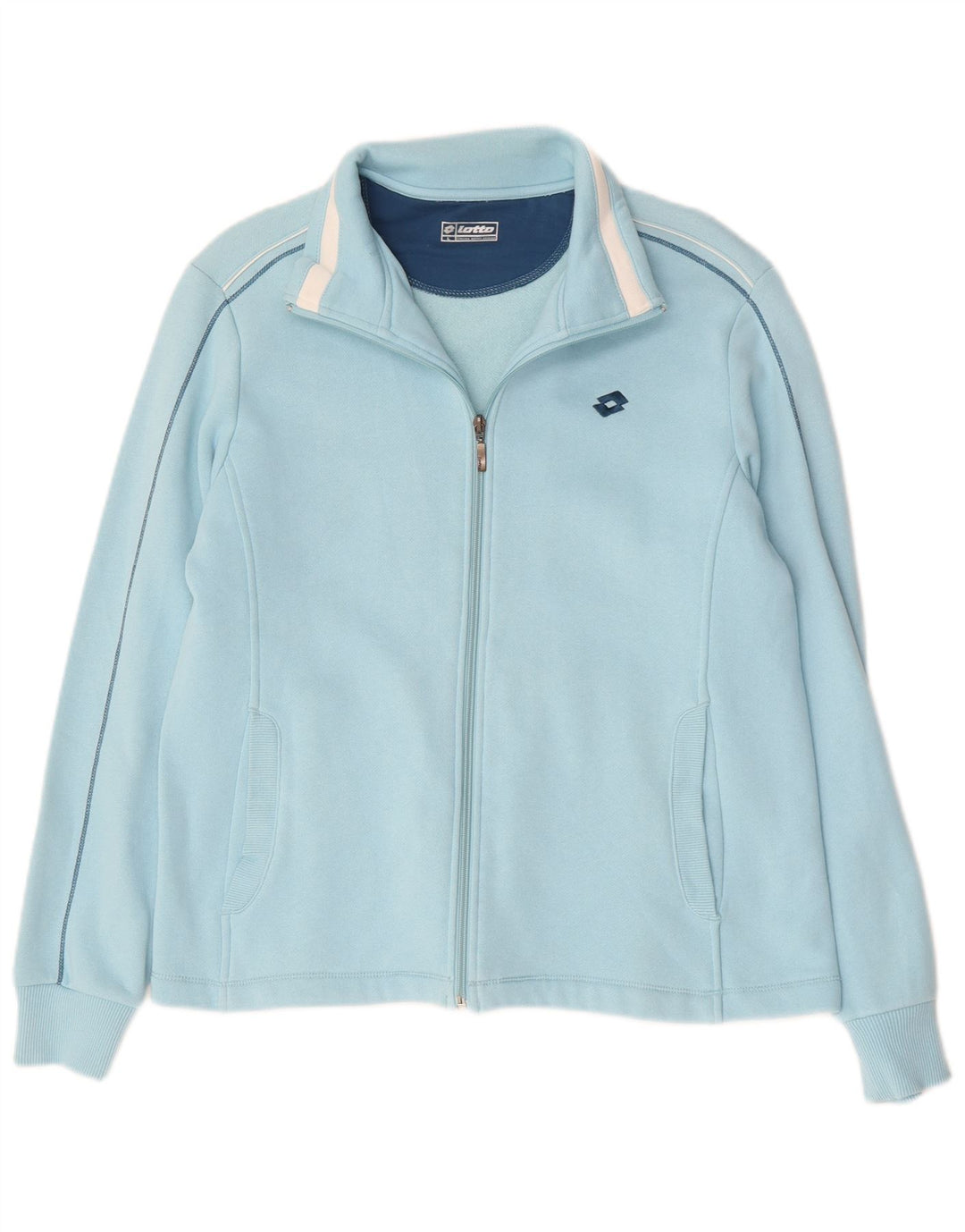 Lotto Womens Tracksuit Top Jacket UK 16 Grande Algodão Azul