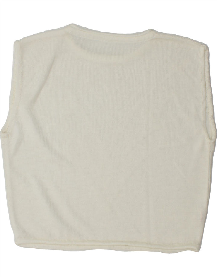 VINTAGE Womens Vest Tank Top EU 46 XL White Acrylic Vintage Vintage and Second-Hand Vintage from Messina Hembry 