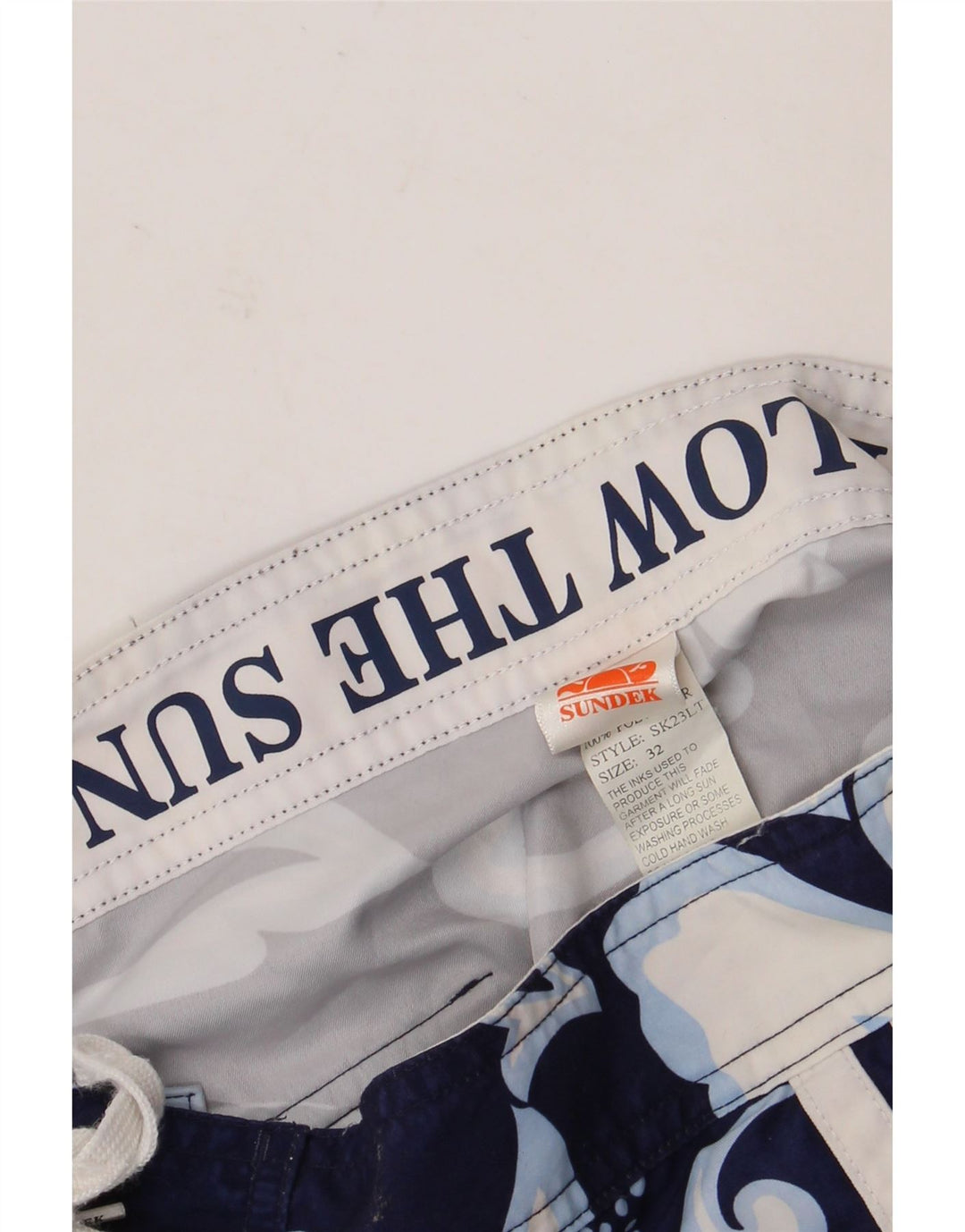 Shorts de natação masculino Sundek W32 poliéster floral azul marinho médio