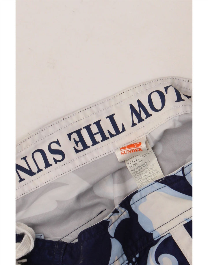 Shorts de natação masculino Sundek W32 poliéster floral azul marinho médio