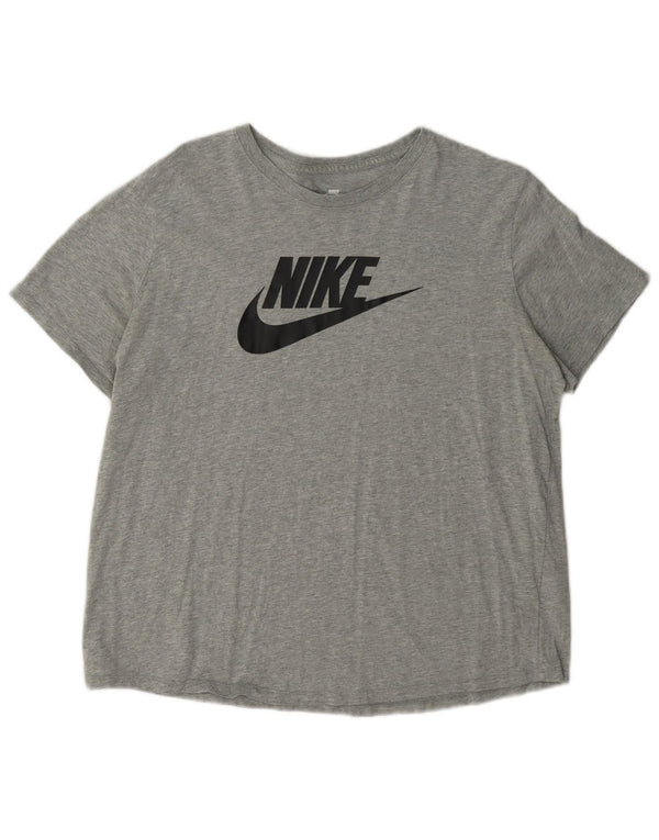 Camiseta Nike feminina gráfica Top UK 18 XL cinza algodão