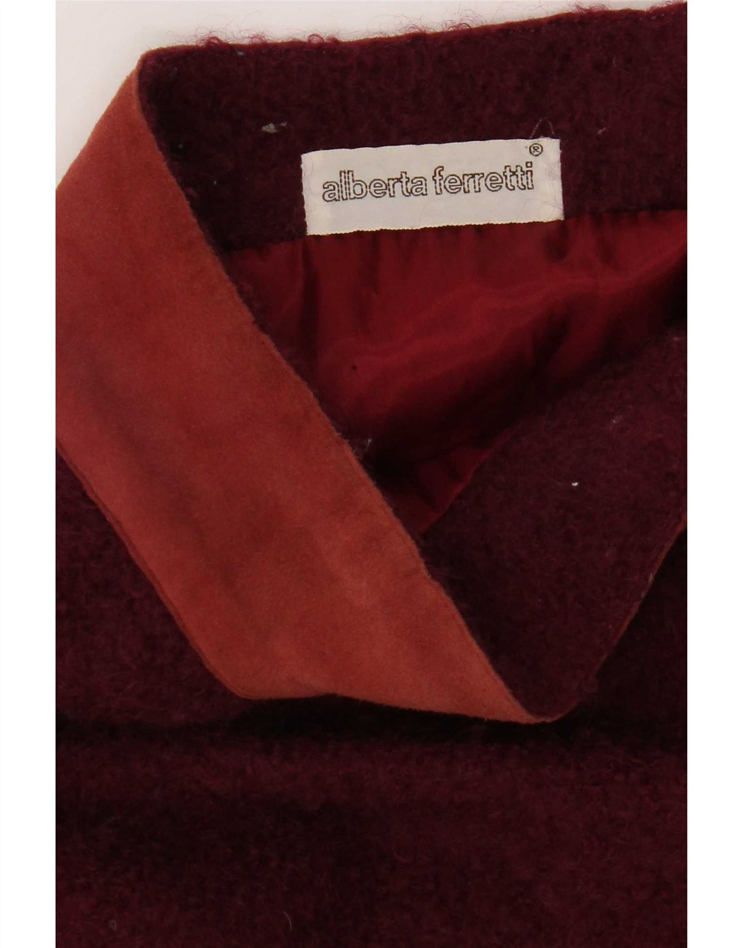 Saia reta feminina Alberta Ferretti W30 médio Borgonha