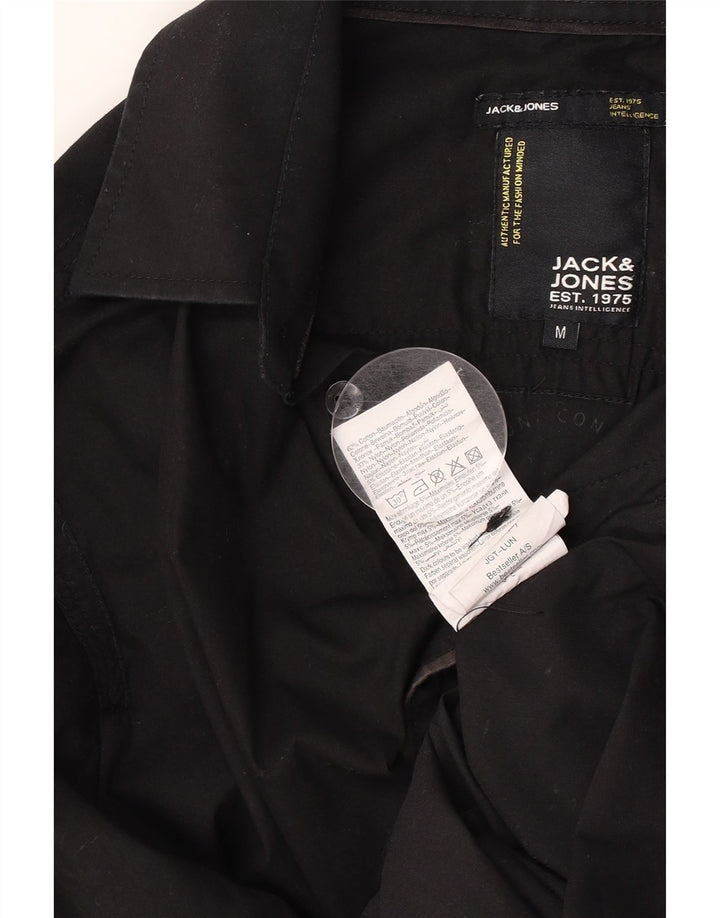 Camisa masculina Jack & Jones de algodão preto médio