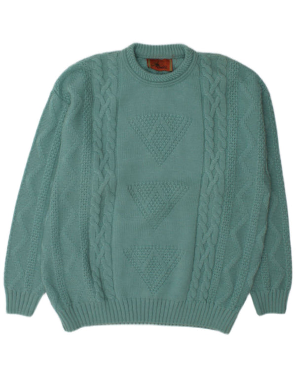 Suéter masculino Rodes com gola redonda e lã verde XL
