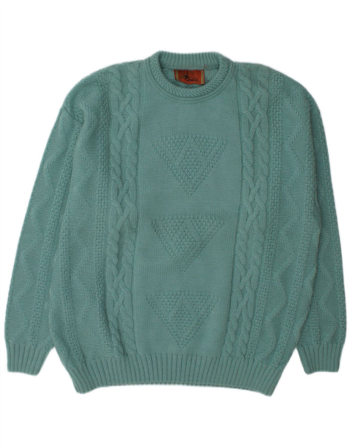 Suéter masculino Rodes com gola redonda e lã verde XL