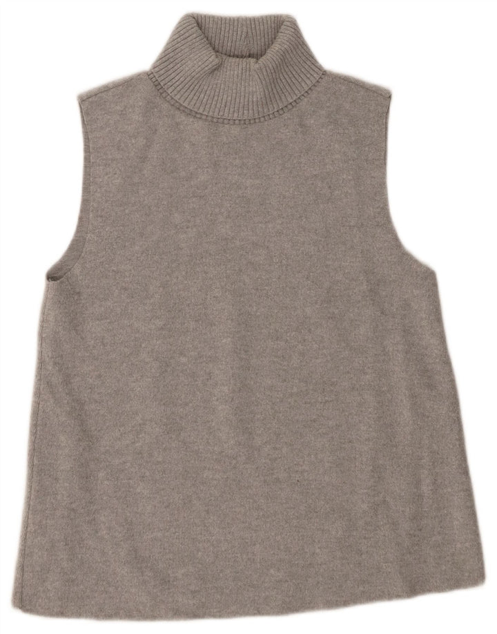 Regata feminina Zara com gola redonda e colete uk 12 cinza médio