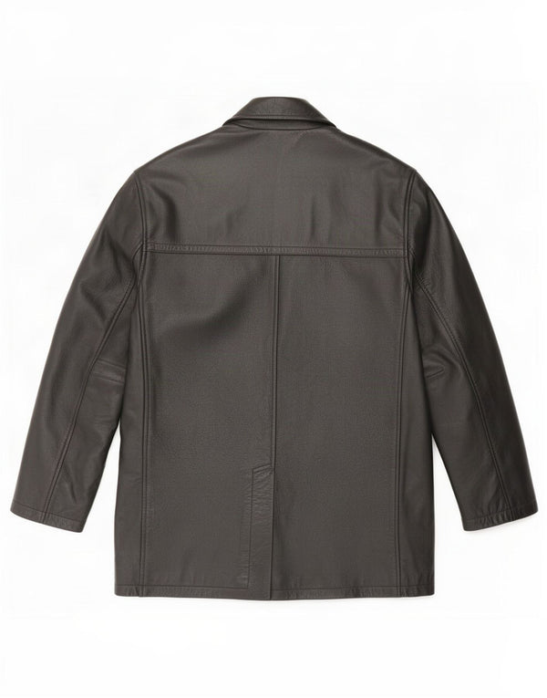 Casaco de couro masculino vintage UK 38 médio preto