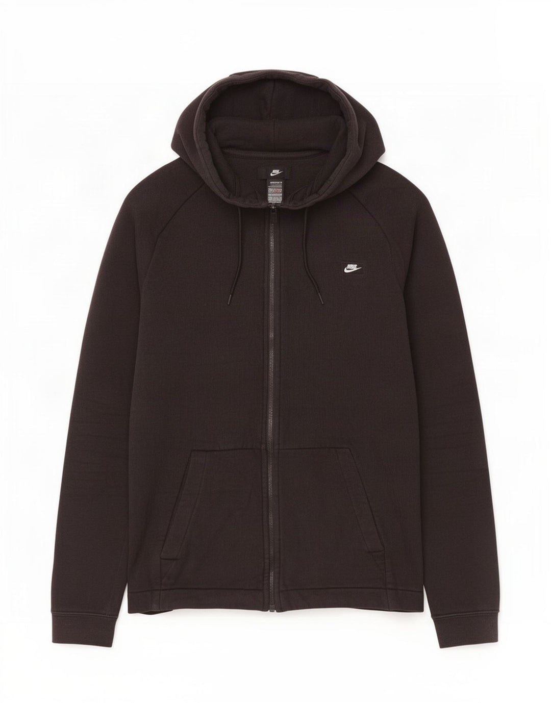 Suéter Nike masculino com capuz e zíper médio preto algodão