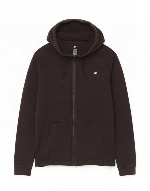 Suéter Nike masculino com capuz e zíper médio preto algodão