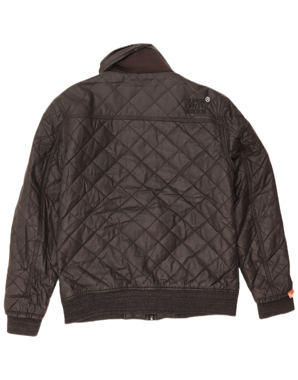 Jaqueta bomber acolchoada masculina Superdry UK 42 XL algodão preto