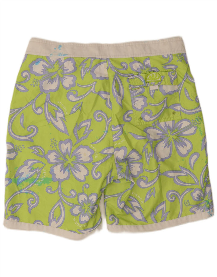 Shorts de natação masculino Sundek XL poliéster floral verde