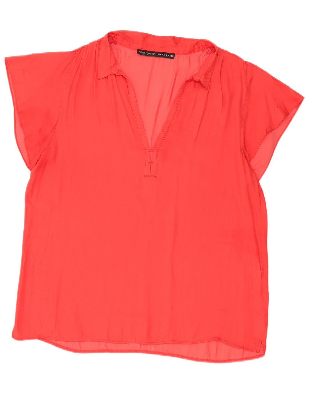 Zara Blusa Feminina Top UK 16 Grande Vermelho