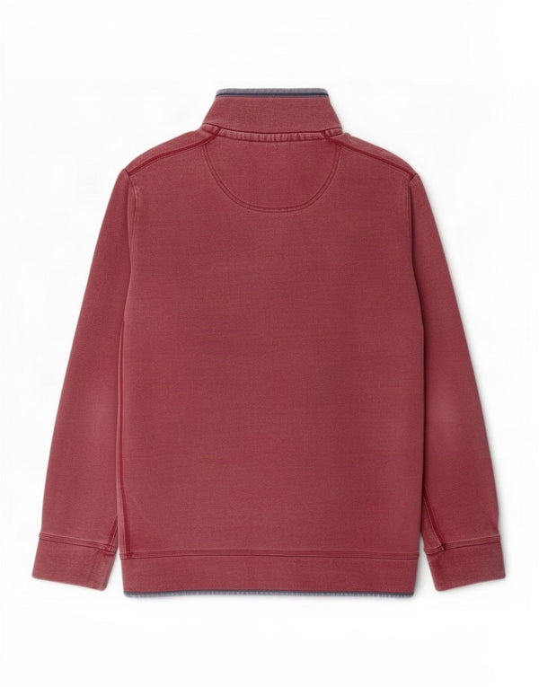 Fat Face Masculino Zip Neck Moletom Jumper XL Algodão Vermelho