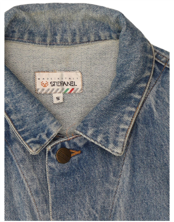 Jaqueta jeans masculina Stefanel UK 36 pequena azul