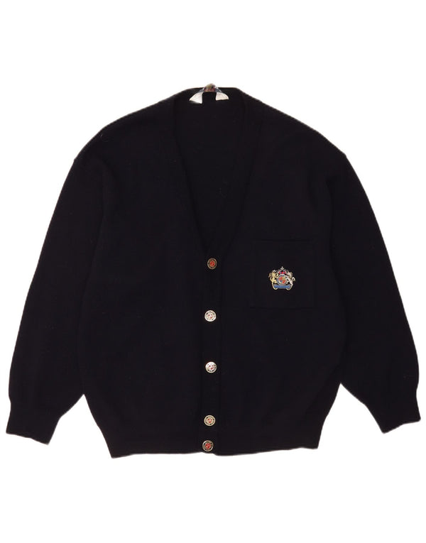 Suéter cardigã masculino DALMINE IT 50 lã virgem azul marinho médio