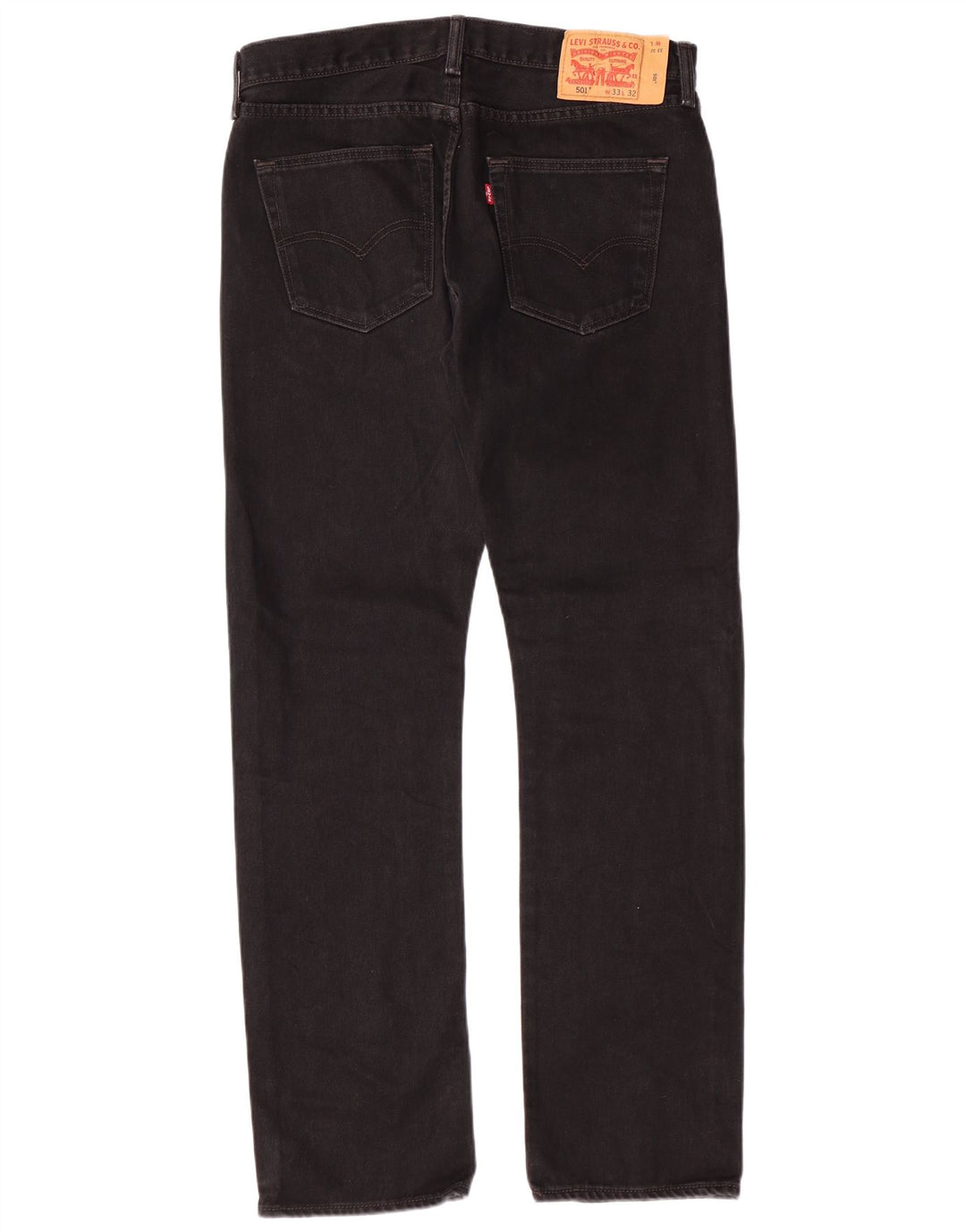LEVI'S Masculino 501 Straight Jeans W33 L32 Algodão Preto