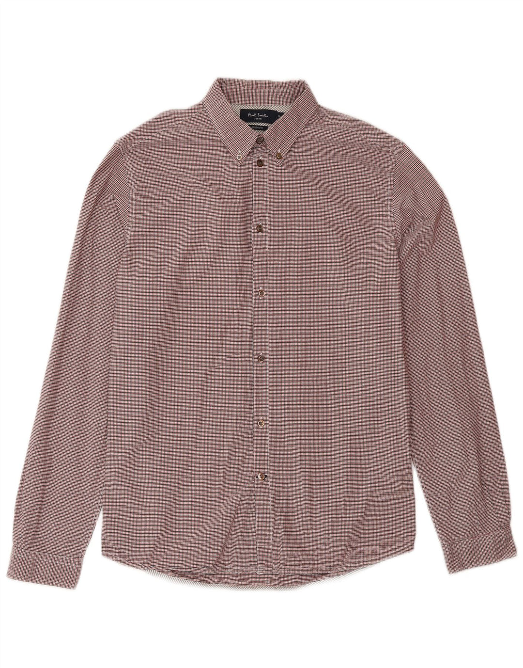 Camisa masculina Paul Smith sob medida, pequena, vermelha, xadrez, algodão