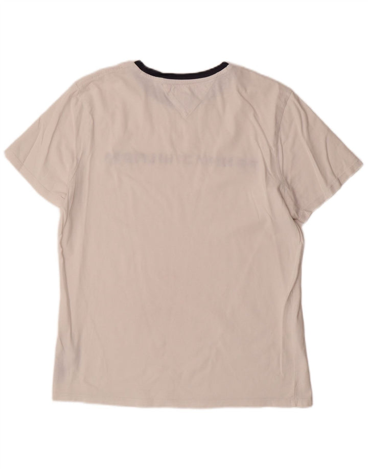 Tommy Hilfiger Camiseta masculina gráfica Top Médio Branco