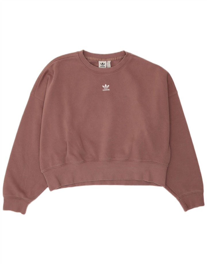 Adidas feminino oversized moletom jumper reino unido 12 médio roxo algodão