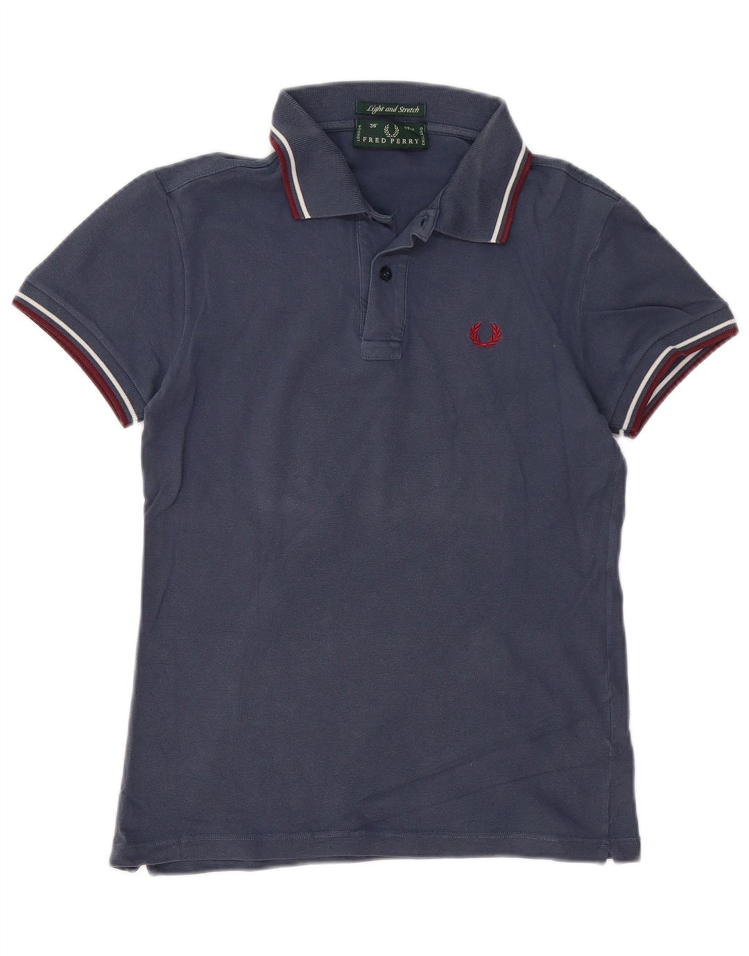 Camisa pólo masculina FRED PERRY pequena algodão azul marinho