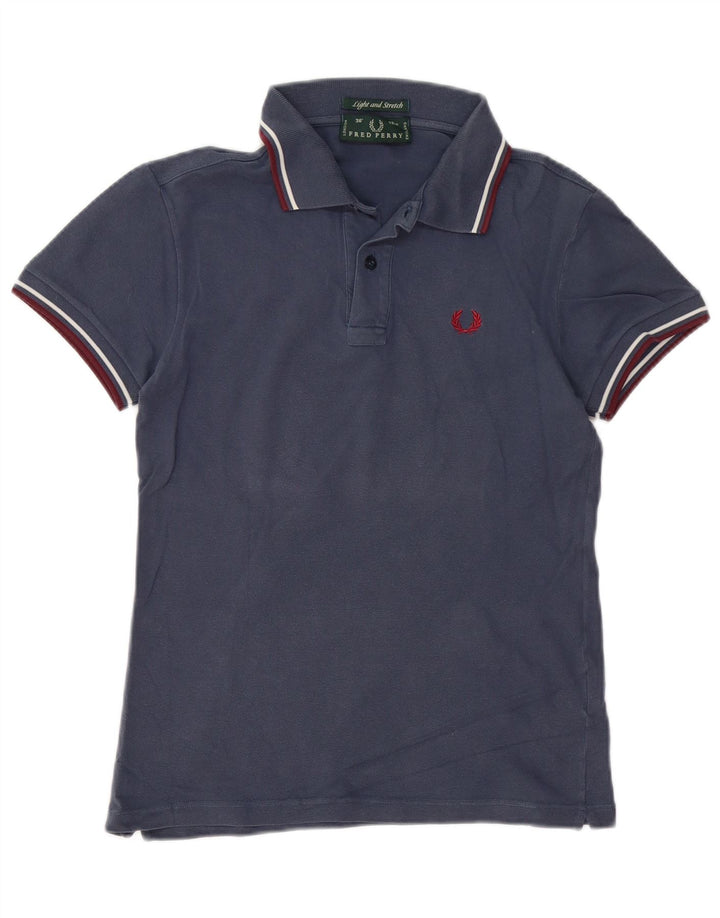 Camisa pólo masculina FRED PERRY pequena algodão azul marinho