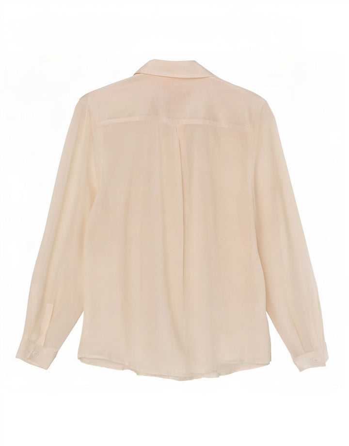 Blusa feminina vintage UK 12 seda branca média