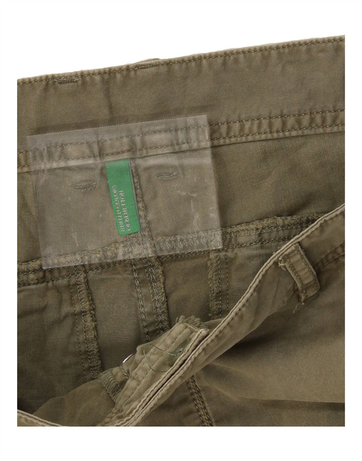 BENETTON Womens Slim Cargo Trousers IT 46 Large W32 L31 Khaki Cotton Vintage Benetton and Second-Hand Benetton from Messina Hembry 